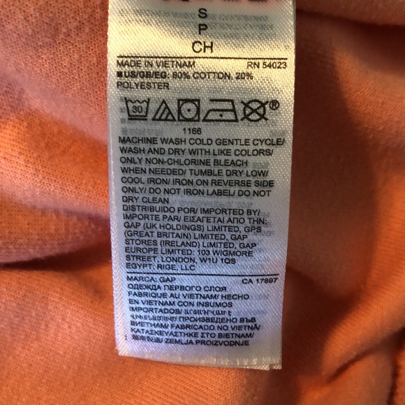 GAP peach velour long sleeve sweatshirt top size small - Picture 8 of 9